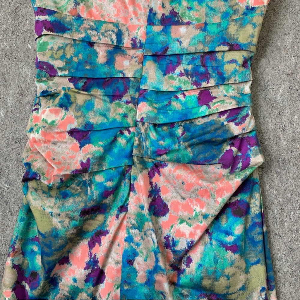 watercolor floral print fitted dress by Suzi Chin for Maggy Boutique - Picture 11 of 17